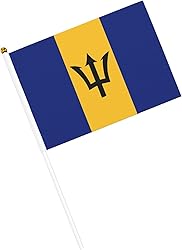 Barbados Flags 20 Pack, Handheld Barbados Flags on