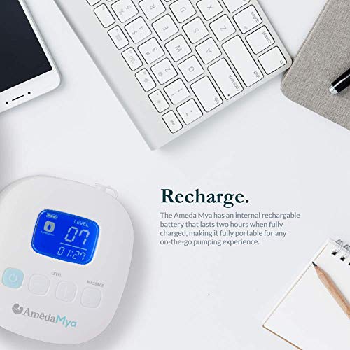 Ameda MYA Portable Hospital Breast Pump with Large Tote, Includes 24mm Flanges, Freezer-Safe Storage Bottles, and a Built-in Rechargeable Battery, White - Thumbnail 4