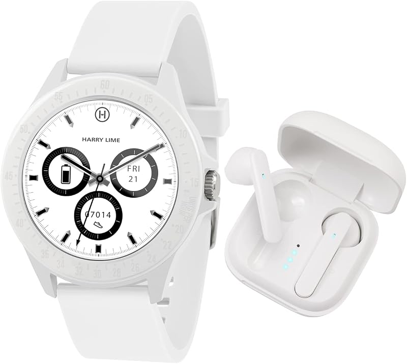 Harry Lime HA07-2000-TWS Smart Watch GPS White Earbuds iOS Android