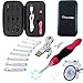 Improved Printed Size Label - Fun Living Rechargeable Ergonomic Handle Lighted Crochet Hooks 9 in 1 Compact LED Dimmable Complete Set with 9 Interchangeable Heads 2.5mm to 6.5mm Light up Zip Case