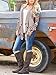 Creabygirls® Womens Geometric Print Drape Irregular Open Front Knit Cardigan