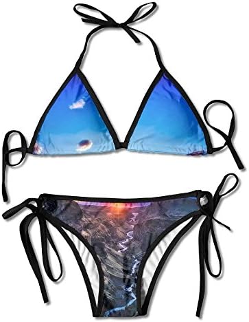 Unique Iceland Mountain Creek River Canyon Sky Clouds Bikini Two Piece Suits