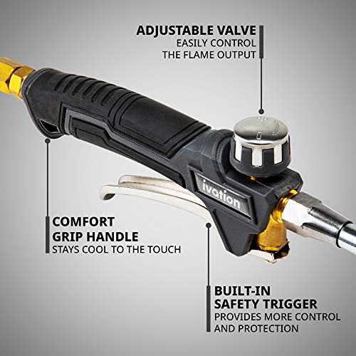 Ivation 340,000 BTU Propane Torch, Heavy Duty Weed Burner With Builtin
