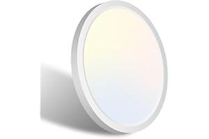libtit 7 Inch White Flush Mount Ceiling Light, 15W 1500Lm Ceiling Light Fixture,3000K/4000K/6500K Color Selectable,Ultra-Thin Round Ceiling Lighting Fixture for Bedroom Kitchen Pantry Basement