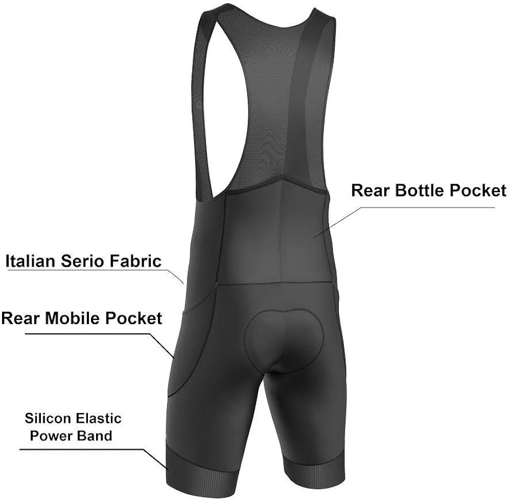 Urban Cycling Apparel Men's MTB Bib Shorts, with 4 Pockets: Clothing
