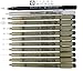 Sakura Pigma Micron fineliner pens 12 piece, Full range drawing set black with professional brush and Gelly roll White