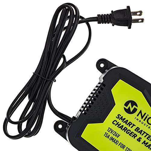 NICHE 15Amp FullyAutomatic Smart Battery Charger Maintainer 12V/24V