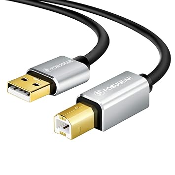 Druckerkabel,POSUGEAR USB Druckerkabel 2.0 A Stecker Auf B Stecker für HP, Canon, Lexmark, Epson, Dell/Vergoldete Kontakte (3