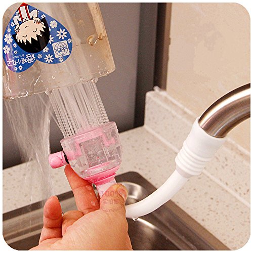 Adtobast 360 Rotate Swivel Faucet Nozzle Filter Adapter Water Saving Tap Aerator Diffuser Kitchen Accessories -Pink