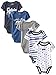 Calvin Klein Baby-Boys Newborn 5 Pack Creeper Set- Navy Gray Blue Group