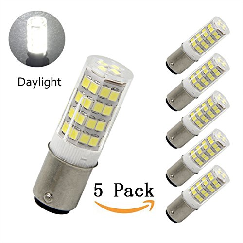 DC Bayonet Base Light Bulb-120 Volts-Dimmable LED Bulb -Soft Daylight-BA15D -Equivalent 50 watts Bulb -Re places T3/T4 Halogen Bulb (Pack of 5)