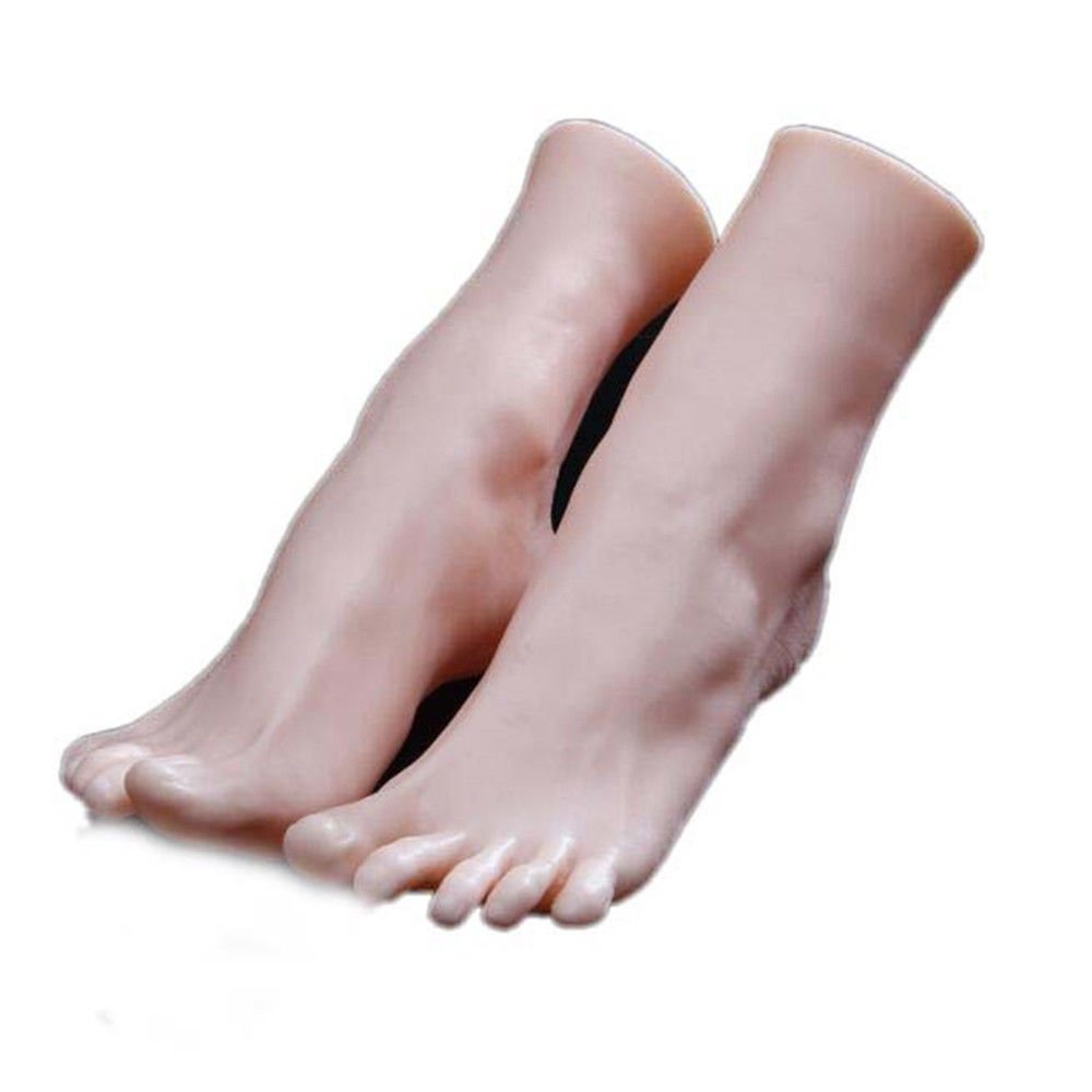 duojin 1 pair Women's Lifelike Soft Foot Mannequin Display Shoes Socks Toes separate