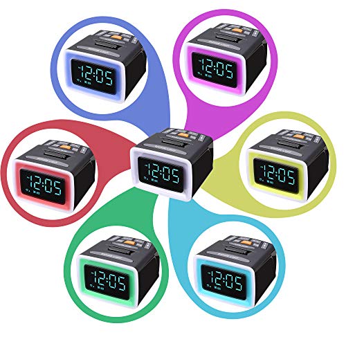 Fragrance Wake-up Alarm Clock for Bedroom, Aromatherapy Essential Oil Capsules,100% Natural Ingredients, 7 Color Night Light & 7 Ringtones, 5-Level Dimmer & Volume, DST, USB Charger, Snooze, 12/24H