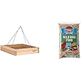 Nature's Way Cedar Platform Tray Bird Feeder + Wagner's Farmer's Delight Wild Bird Food, 10 lbs