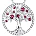 Ruby Necklace for Wife Mom Birthday Gifts Tree of Life Jewelry for Women July Birthstone Necklace Sterling Silver