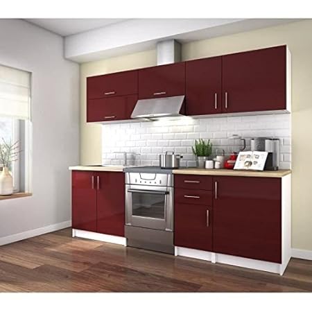 Obi Cucina Completa 240 Cm Laccata Bordeaux Amazonit