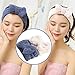 SweetCat Microfiber Bowtie Headbands, Extrame Soft & Ultra Absorbent, Comfort to Makeup Wash Spa Yoga Shower Facial Hair Band for Girls and Women (Blue+White)