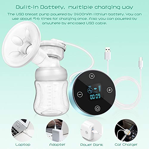 Electric Breast Pump, Rechargeable Portable Double Pumps Electric Nursing Breast Massage Breastfeeding Pump