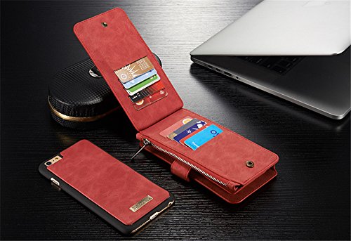 iPhone XS 5.8" Case with Card Holder,elecfan Magnetic Detachable Back Cover with Zipper Wallet Handbag for Women,Vintage PU Leather Case for iPhone Xs (2018) / iPhone X (2017) 5.8 inch Screen - Pink - Thumbnail 6