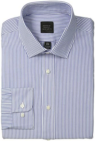 Oxford NY Men's Bengal Stripe Spread Collar, Blue/White, 16.5 32/33