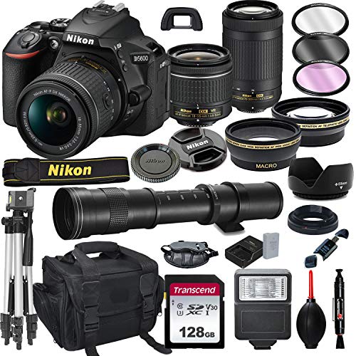 Nikon D5600 DSLR Camera with 1855mm VR and 70300mm Lens Bundle with
