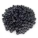 500 PCS 4.5mm Small Silicone Lined Micro Rings Links Beads Linkies For I Bonded Tip Stick Glue Hair Extensions - Color Black