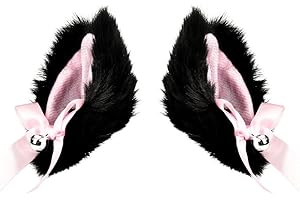 Cat Ears Hair Clip Christmas Halloween Custome Hair Clips Cosplay Hair Accessories for Women Black Furry Animal Wolf Ears