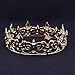 Frcolor Men's Crown, Crystal Full Round King Crown for Prom Party Hats Costume Accessories