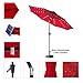FLAME&SHADE 9' Solar LED Lighted Outdoor Patio Umbrella Market Style for Balcony Table Terrace Garden Deck or Yard with Tilt, Red