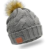 Enjoybot Bluetooth Beanie Wireless Knit Winter Hats Cap Built-in Stereo Speakers Microphone Outdoor Sports (003-Gray)