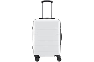 Sweetcrispy 20 Inch Hardside Suitcase, Lightweight Expandable Carry-On Luggage with Spinner Wheels and TSA Lock, Rolling Trav