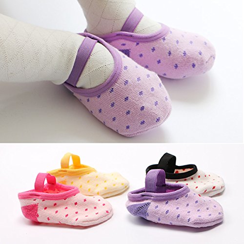 6 Pairs Baby Girl Socks Toddler Anti Skid Baby Boy Socks, Amariver Cute Lovely Polka Dot Baby Walker Socks for Baby Girl Toddler 12-36 Months (Thicker Socks)