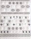 JoyKott Luxury Brand 3D Nail Art Sticker Large Sheet LV