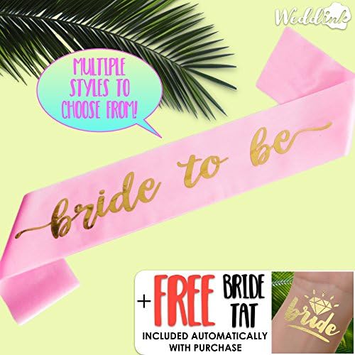 Bachelorette Sash, bride to be sash - Pink with Gold Foil Lettering - Bride Tribe, bridal party, bride, hens party, bachelorette party favors, team bride, hen do (Pink Sash: Bride-to-Be)