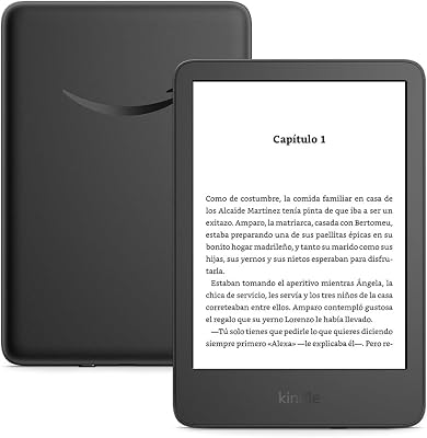Kindle 16 GB (modelo de 2024): ligero y compacto, con pasadas de página fluidas y contraste alto | Sin publicidad | Negro