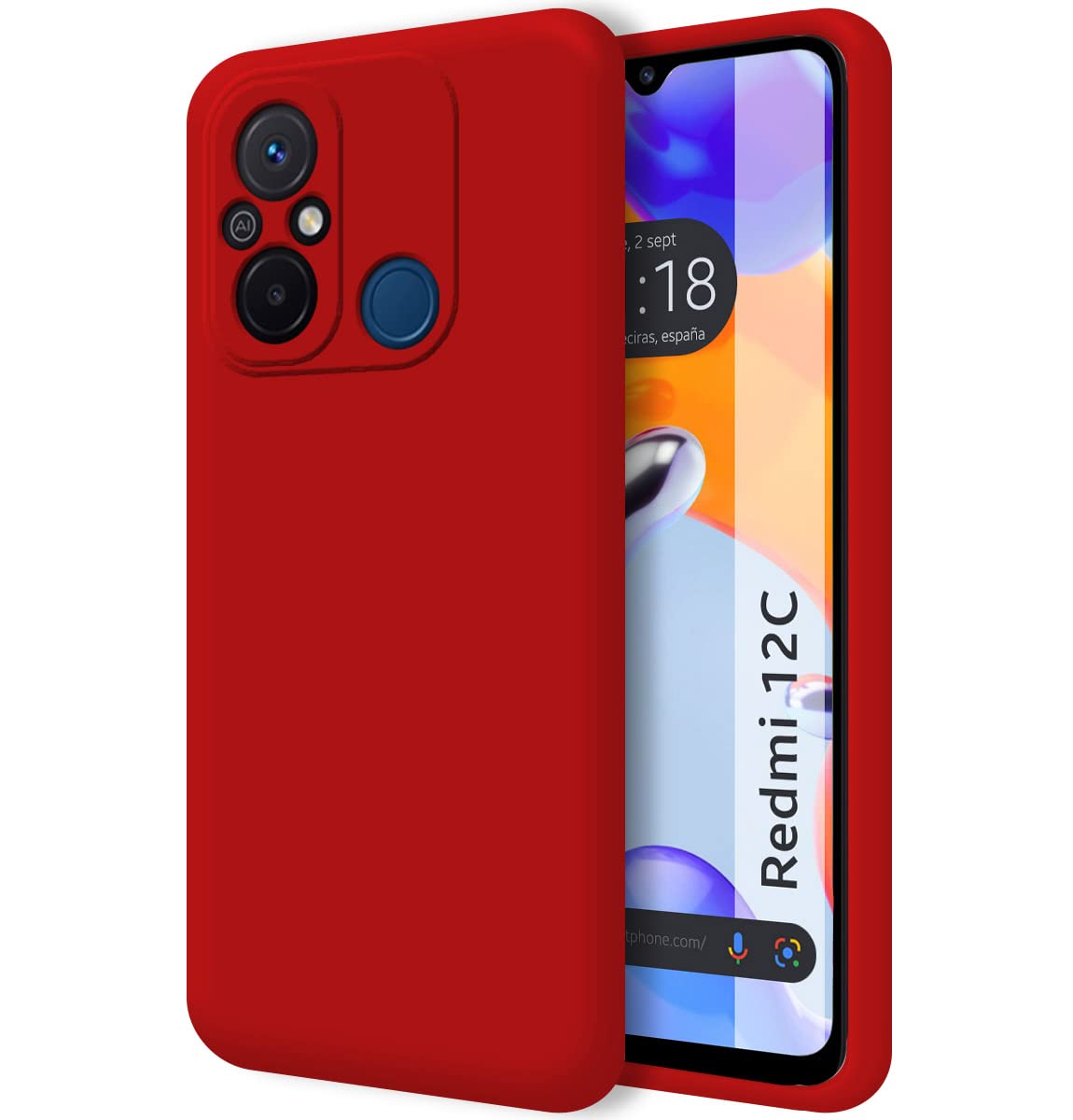 Tumundosmartphone Silicone Liquid Ultra Soft Case for Xiaomi Redmi 12C Red