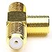 ANHAN F Type Female Splitter - 3 Way Satellite TV Signal Splitter, RF Coax Coaxial Cable Adapters for TV Video Antenna - 2 Packs