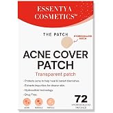 ESSENTYA COSMETICS Pimple Patches For Acne (72 units), Invisible Hydrocolloid Patches For Day and Night. Ultra Thin, Non-Irritating and Fast Healing
