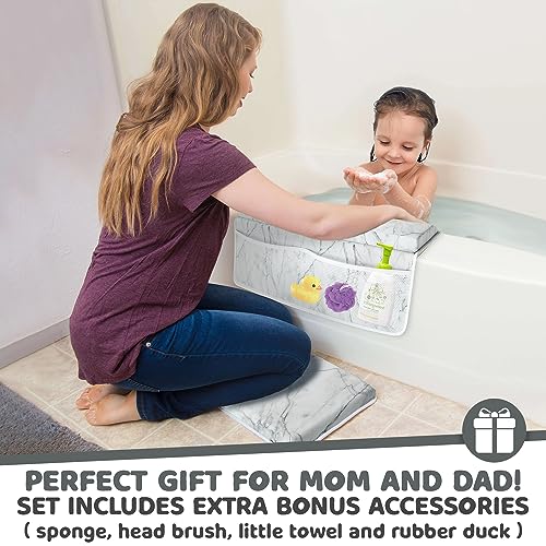 Bath Kneeler and Elbow Kneeling Rest Pad Set for Baby Bathing ...