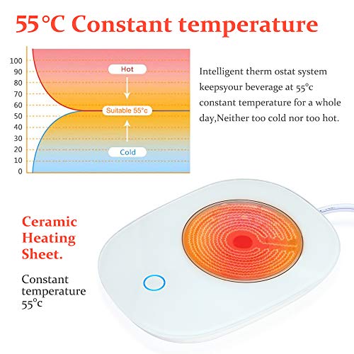 YEVIOR Coffee Cup Warmer for Desk with Touch Screen Switch,Coffee Mug Warmer for Office Home Use,Cup Warmer Plate for Coffee, Milk, Tea, Water