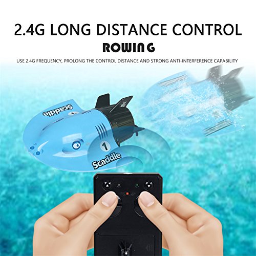 image for PER Mini RC Submarine Devil Fish Shape 4-Channel Remote Control Boat S