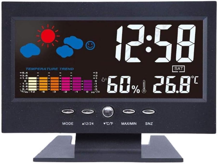 Amazon.de: CS-LJ LED-Farbwecker mit Bildschirm-Wetteranzeige ...