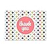 Mod Thank You Note Cards Pack / 36 Appreciation Cards With White Envelopes Set / 6 Thanks Geometric Greeting Card Designs / 3 1/2