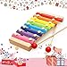 Xylophone Children's Music Initiation Toy Wooden 8 Colors & Tones Hand Knock with Mallets