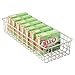 mDesign Shallow Metal Wire Basket for Storage Pantry - Kitchen Organization Basket with Handles - Bin Basket for Organizing Cabinets or Countertop - Concerto Collection, 2 Pack, Satin