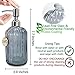 JASAI 18 Oz Glass Soap & Lotion Dispenser with Rust Proof Stainless Steel Pump, Refillable Liquid Pump Bottle Holder Great for Kitchen, Bath, Bathroom Accessories, Countertop (Clear Grey)