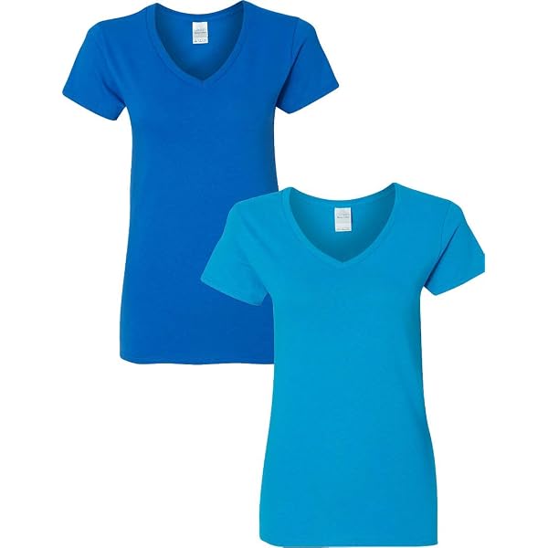 Camisetas Básicas De Algodón Gildan Para Mujer - Pack De 2, Corte Holgado Y Cómodo