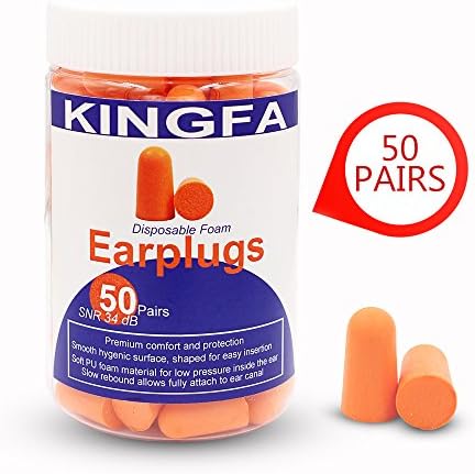 50 Pairs Ultra Soft Foam Earplugs Noise Reduction For Working, Study, Sleep, Noring, Shooting- 2 Pack,34dB SNR Ear Care Disposable Ear Plugs By FAS Industry,Orange