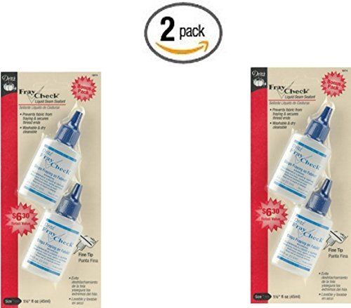 Dritz 1674 Fray Check Liquid Seam Sealant, 0.75-Ounce, 2-Pack (x2)