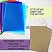 STEMSFX Clear Plastic Paper Jacket Sleeve Folders for Letter Size Papers - Pack of 12 (Assorted Colors)